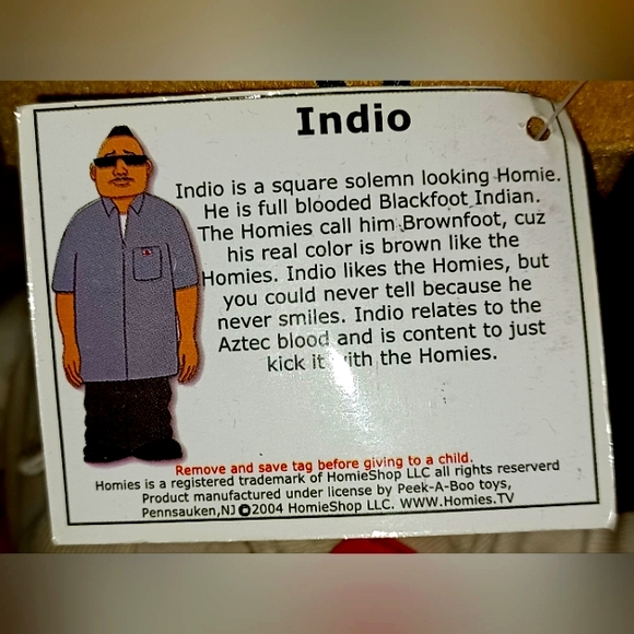 Rare ( With tags ) HOMIES PLUSH DOLL - INDIO - Picture 2 of 2